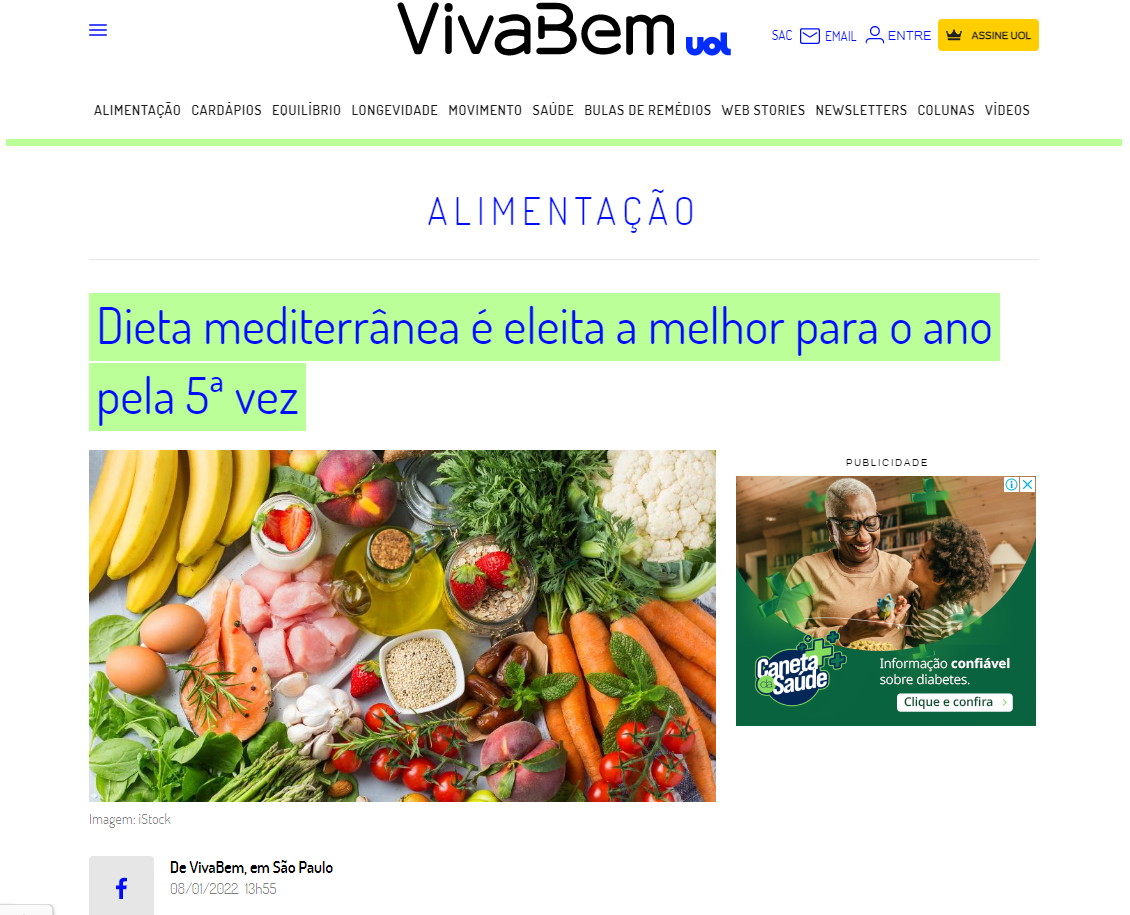 UOL: dieta mediterrânea